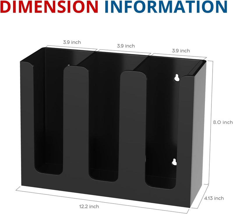 KOTEMON Acrylic Cup and Lid Holder, 3 Compartment, Disposable Coffee Cup Dispenser Cup Storage Organizer, Black - Image 3